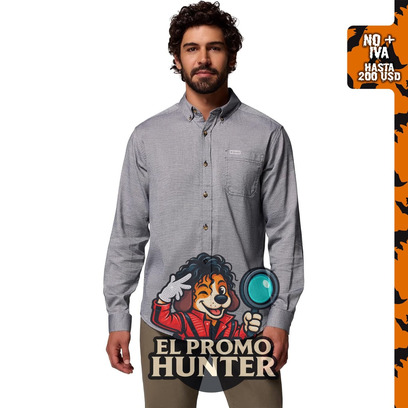 Camisa de manga larga Columbia Rapid Rivers II para hombre, diseñada para actividades al aire libre.
