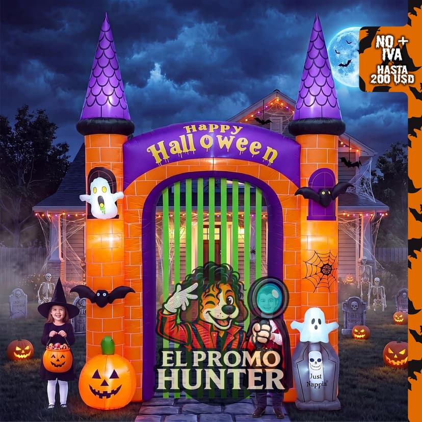 Arco inflable de Halloween de 10.8 pies para decoración exterior.