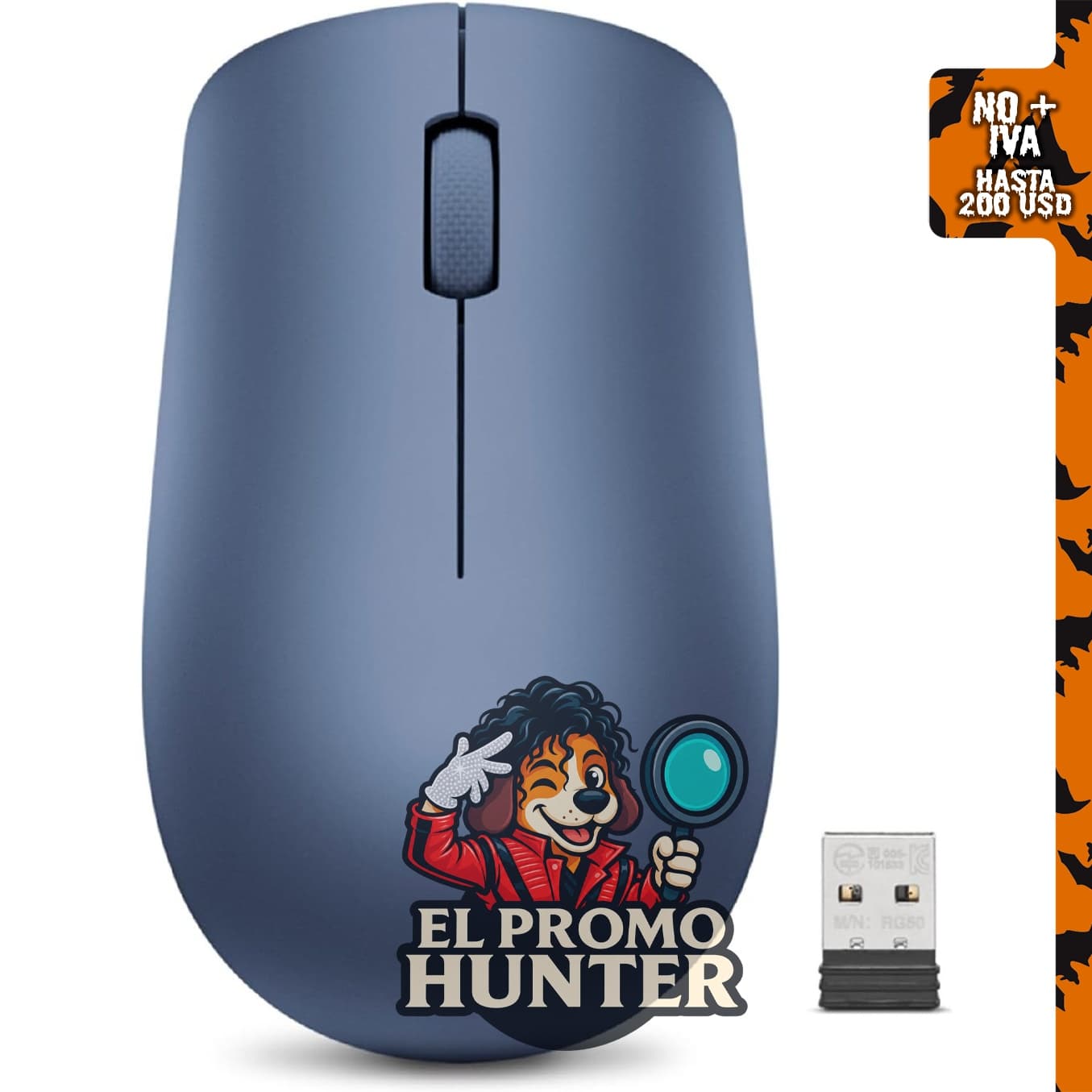 Ratón inalámbrico Lenovo 530, sensor óptico de 1200 DPI, conexión Nano USB de 2.4GHz, compatible con manos izquierda y derecha.