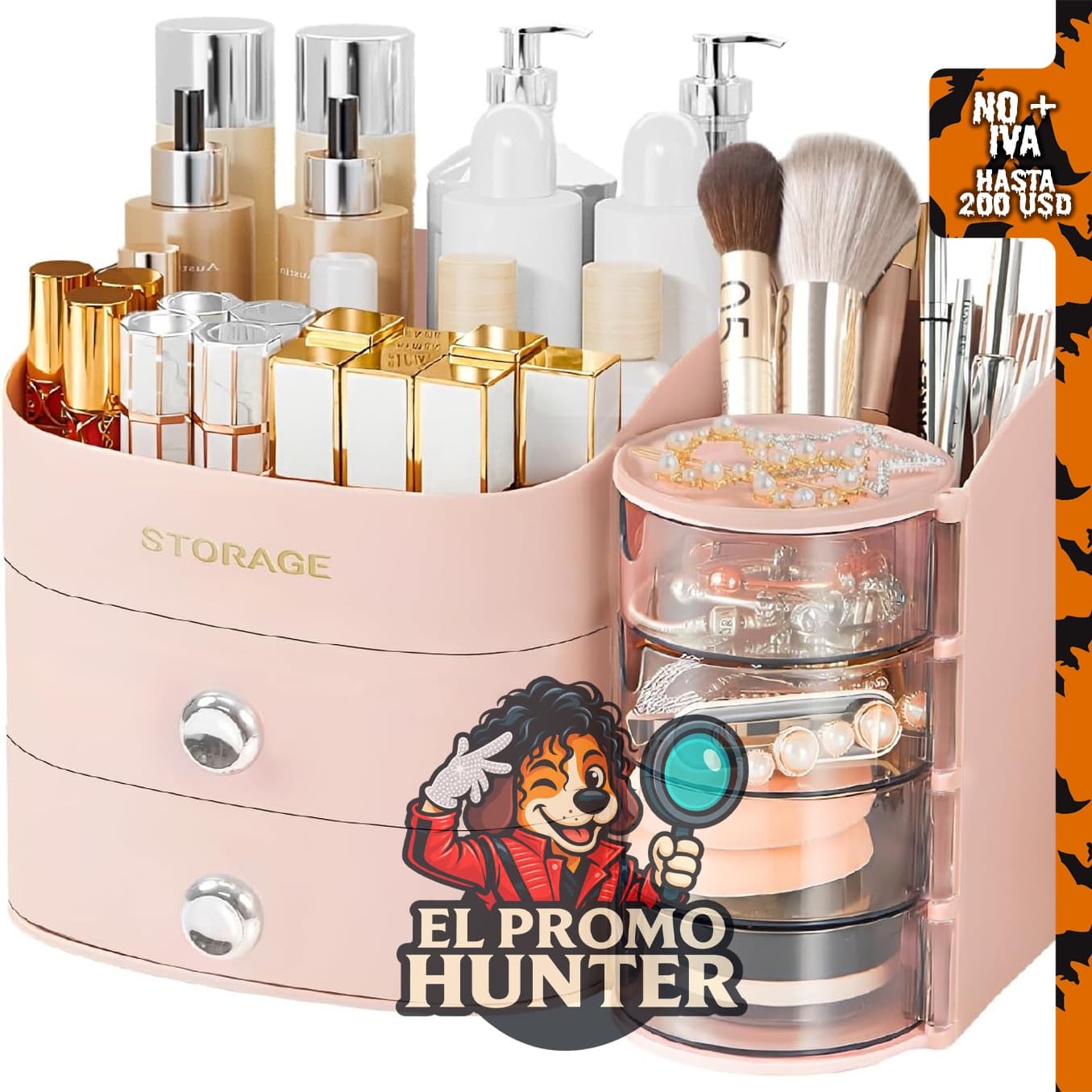 XIAPIA Organizador de maquillaje para encimera, diseñado para almacenar productos de belleza.