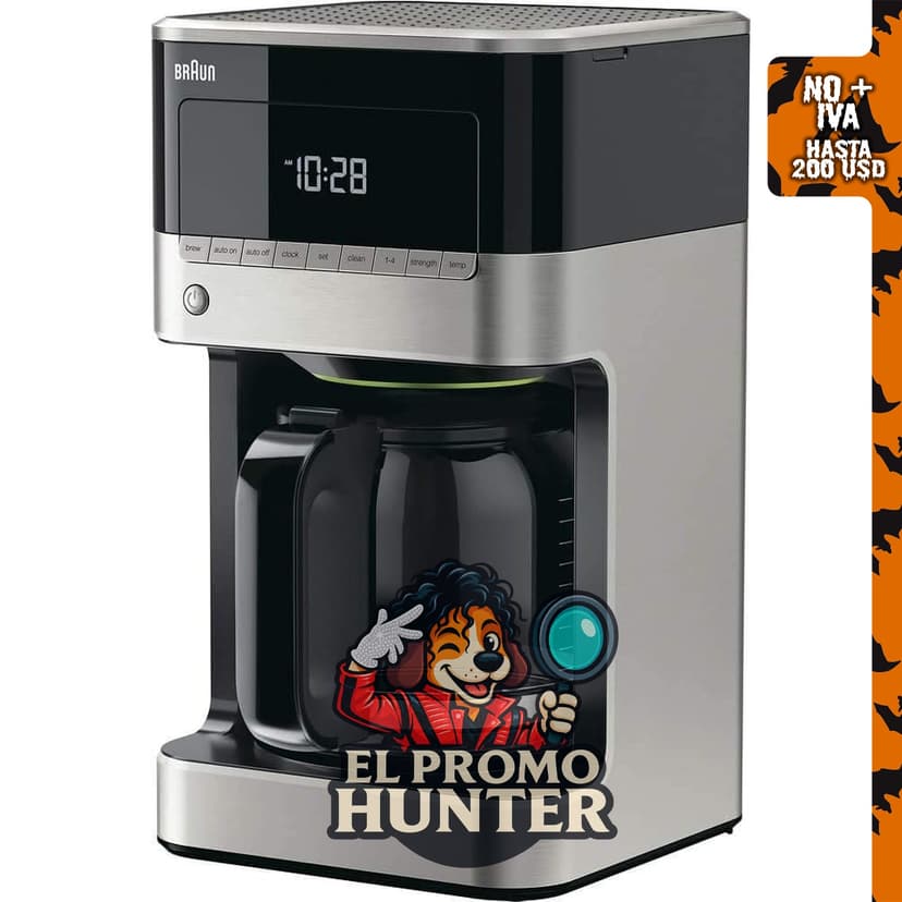 Braun BrewSense Cafetera de goteo de 12 tazas con temporizador de 24 horas.