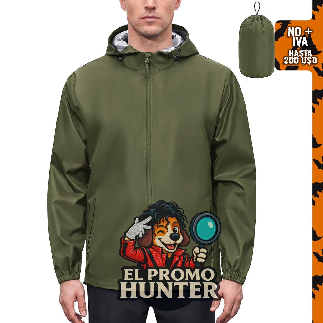 COOFANDY chaqueta impermeable para hombre, con capucha y diseño plegable.