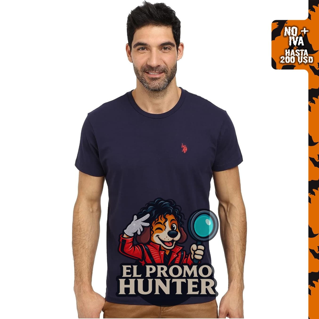 Camiseta de cuello redondo para hombre U.S. POLO ASSN. con logo de caballo.