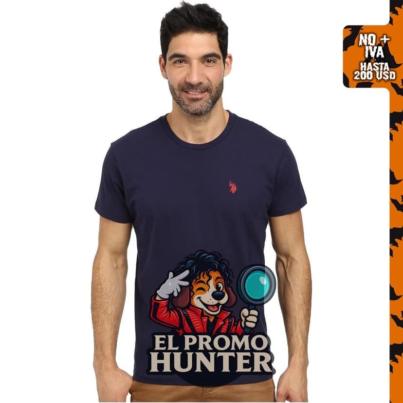 Camiseta de cuello redondo para hombre U.S. POLO ASSN. con logo de caballo.