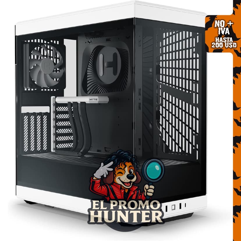 Hyte Y40 - Funda ATX de cristal templado para juegos, color blanco, incluye cable elevador PCIe 4.0.