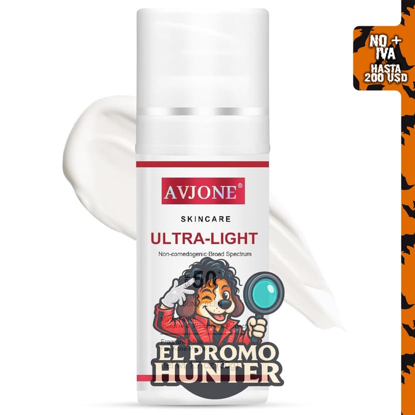 Protector solar facial SPF 50 con protección UVA/UVB de amplio espectro.