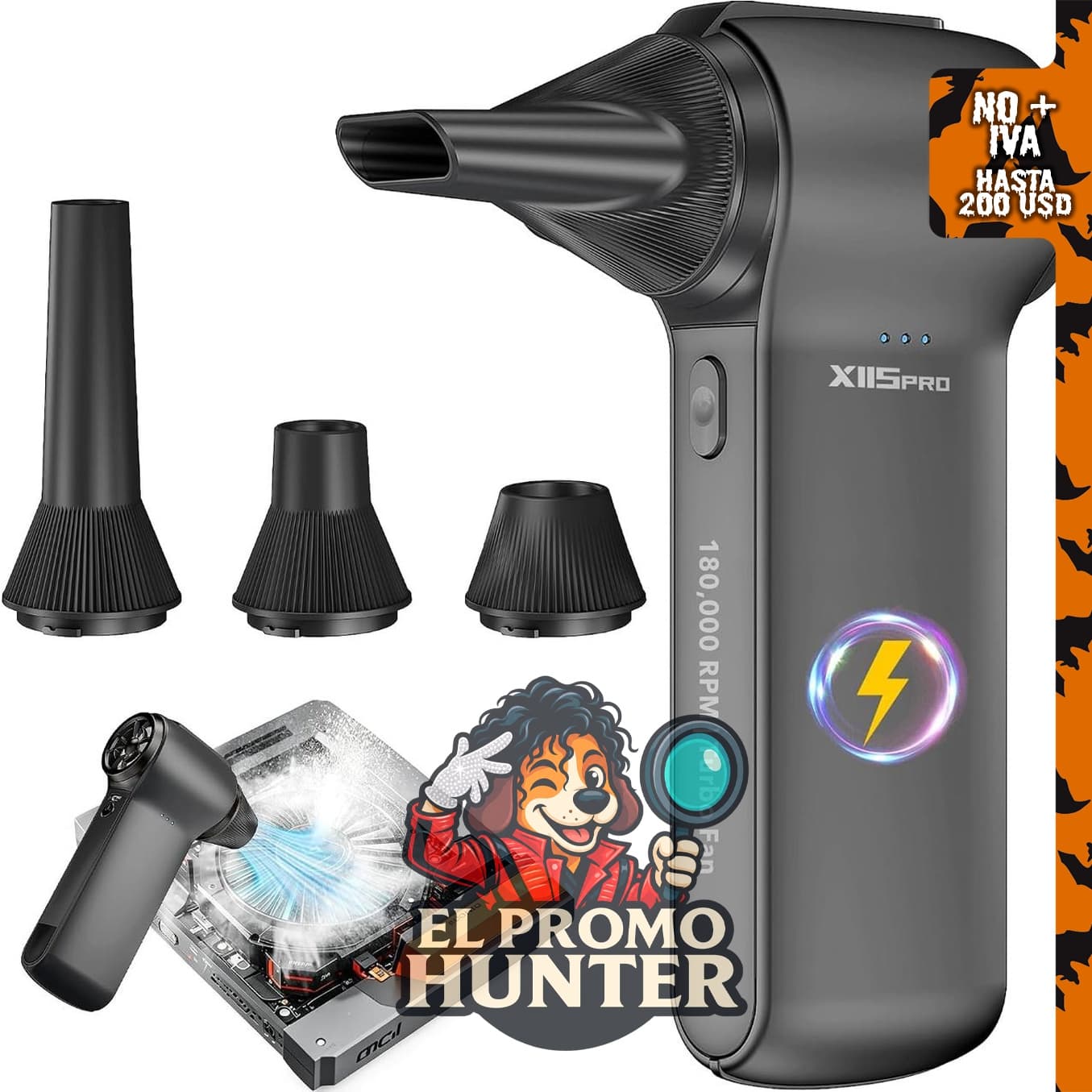 ZANXELORR Compressed Air Duster, 180000RPM Turbo Fan Blower