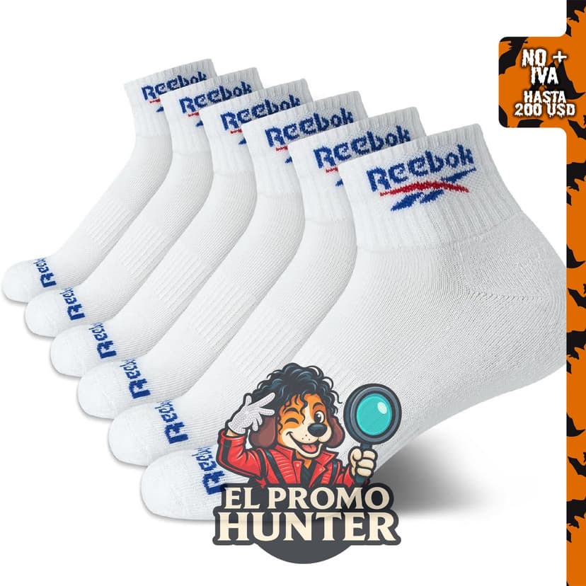 Reebok Calcetines de cuarto para niño, paquete de 6 calcetines elásticos con soporte de arco.