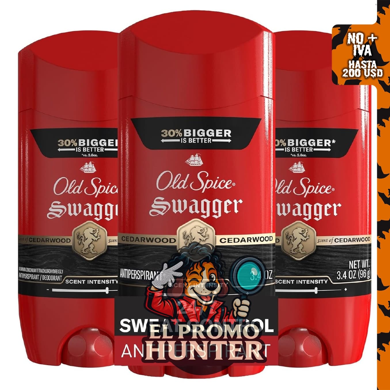 Old Spice Desodorante antitranspirante para hombres, aroma Swagger, 3.4 oz (96 g)