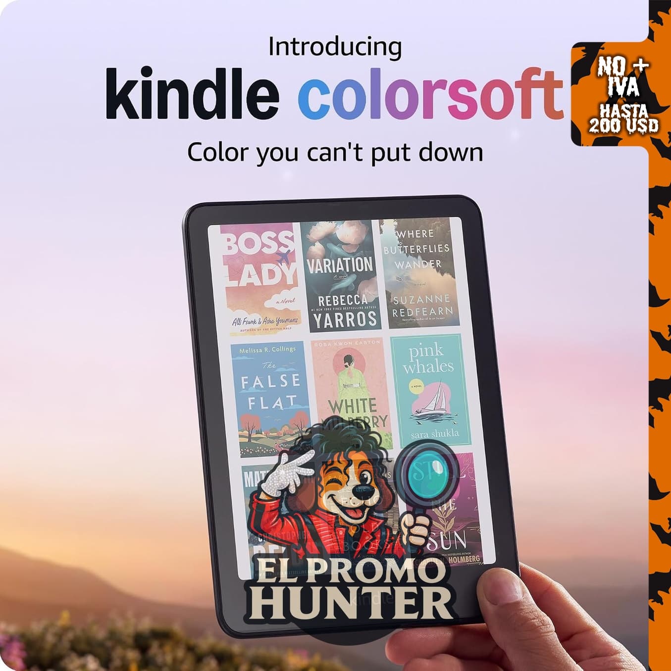 Amazon Kindle Colorsoft (16 GB) con pantalla en color y luz cálida ajustable.
