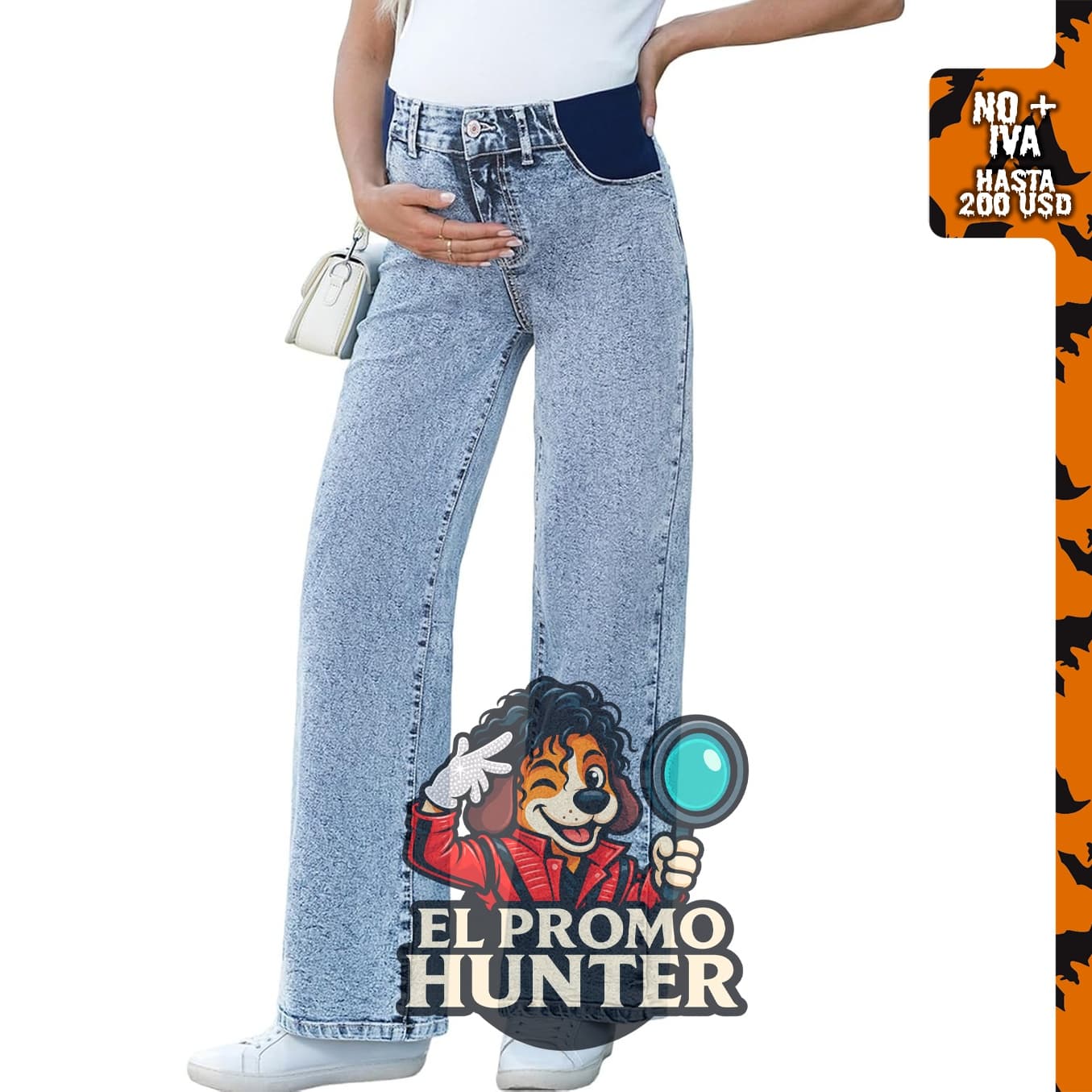 BLENCOT Vaqueros de maternidad de cintura alta con pierna recta, pantalones de embarazo de mezclilla con bolsillos.