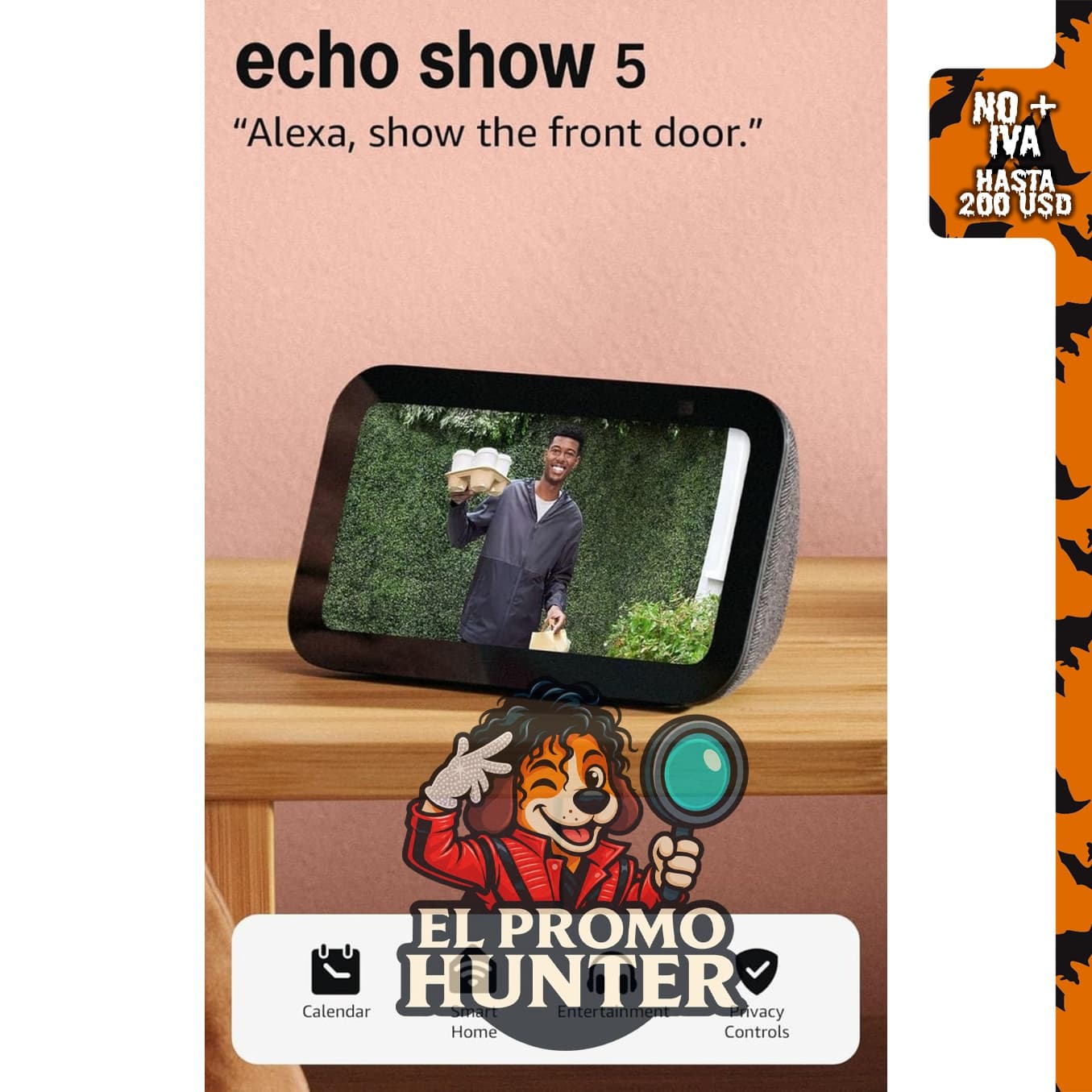 Amazon Echo Show 5, pantalla inteligente con sonido claro y 2x bajo.