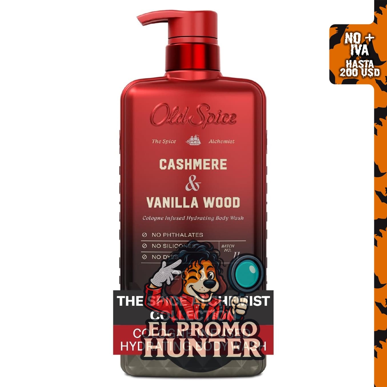 Old Spice Gel de baño para hombre, aroma a madera de cachemira y vainilla.