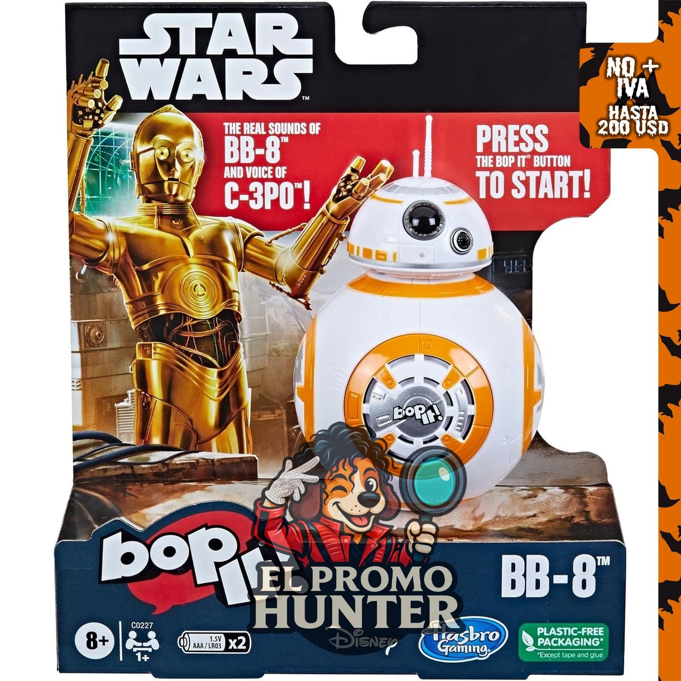Juego Bop It! Edición Star Wars BB-8, juego electrónico para niños a partir de 8 años.