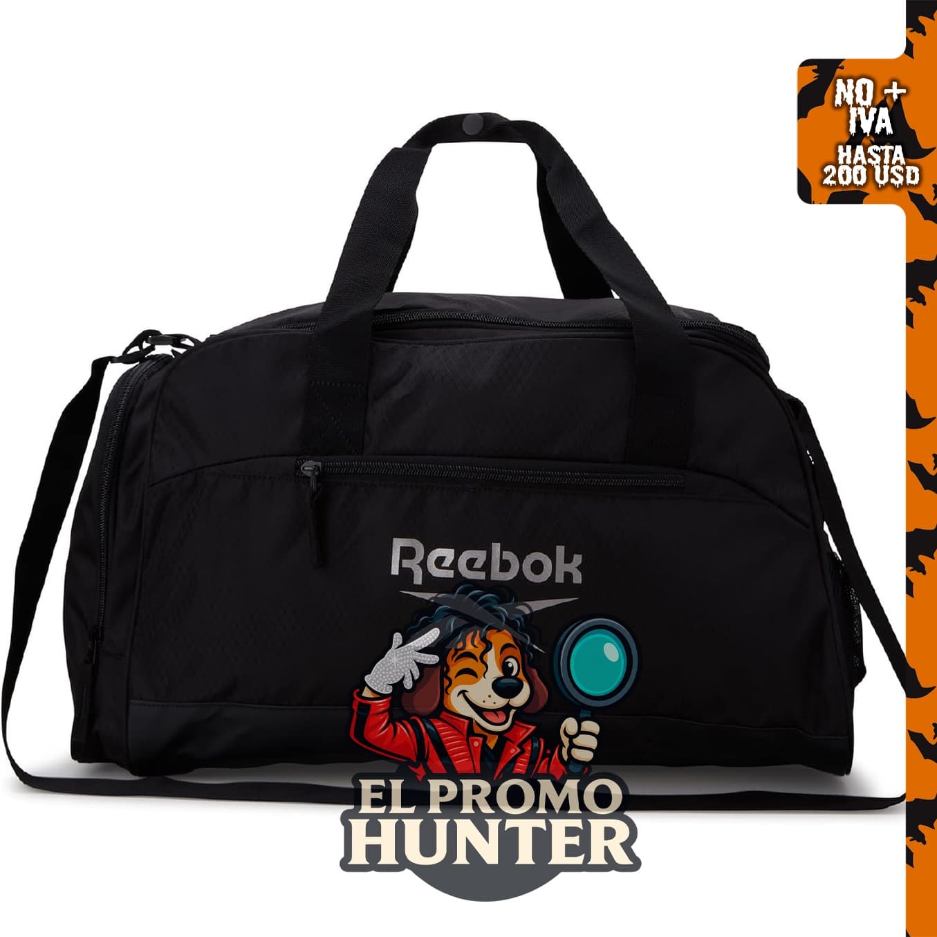 Reebok Bolsa de lona ligera unisex para deportes.