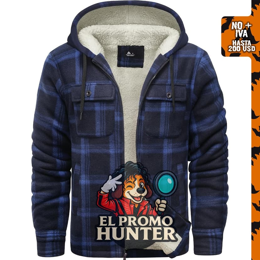 SCODI chaqueta tipo camisa de franela de vellón para hombre con forro sherpa y capucha.
