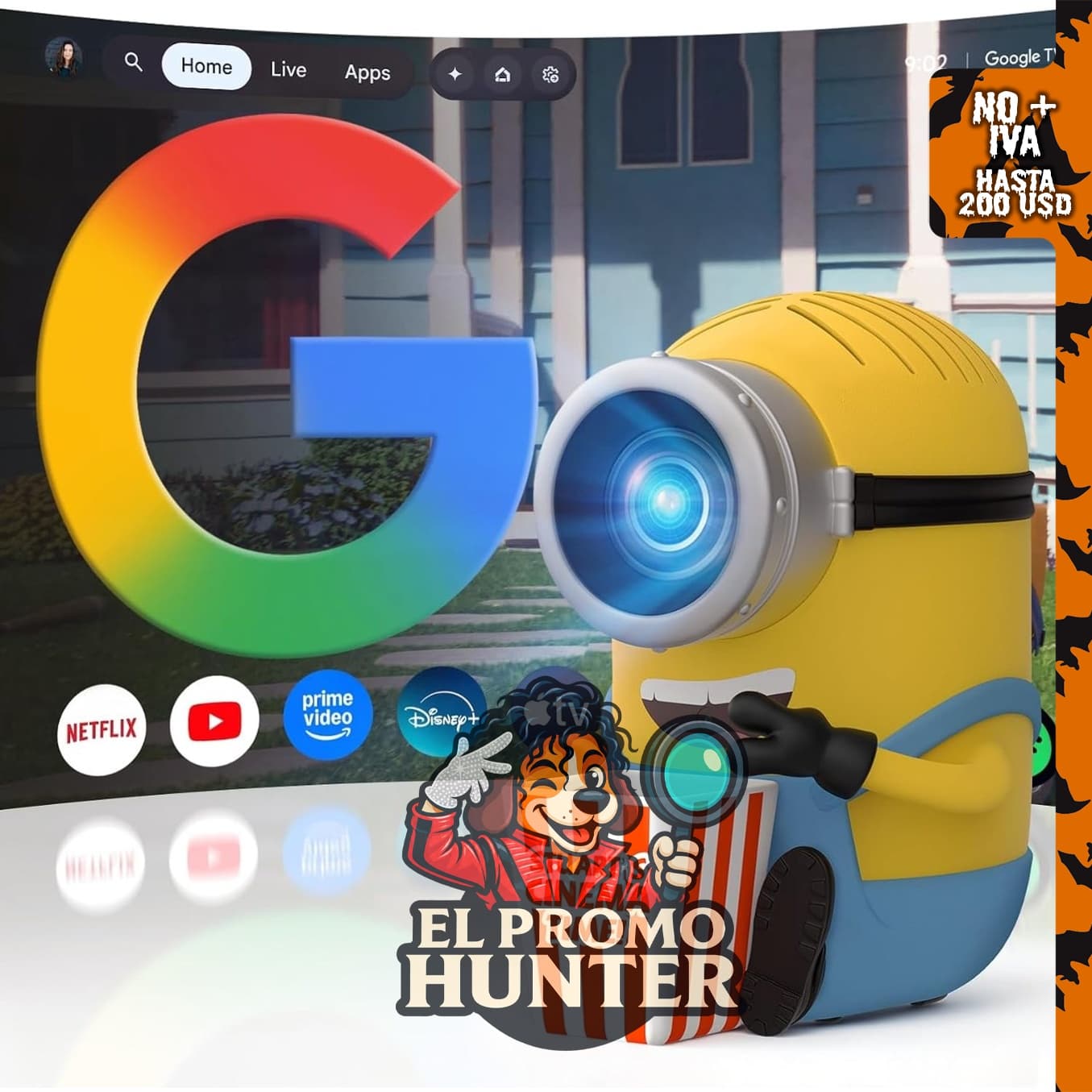 Proyector inteligente OBE, compatible con 4K, 300 ANSI, WiFi y Bluetooth, ruido <26 dB.