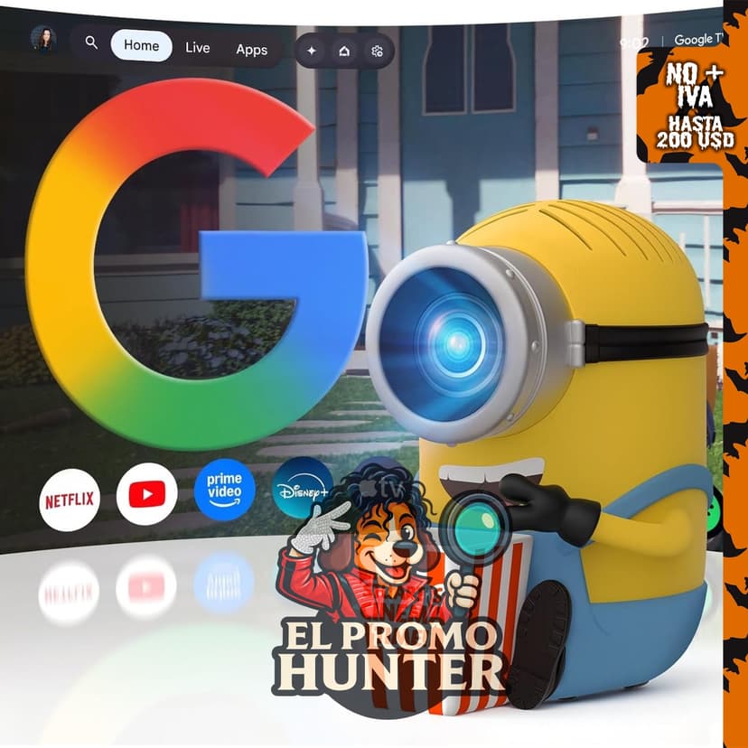 Proyector inteligente OBE, compatible con 4K, 300 ANSI, WiFi y Bluetooth, ruido <26 dB.