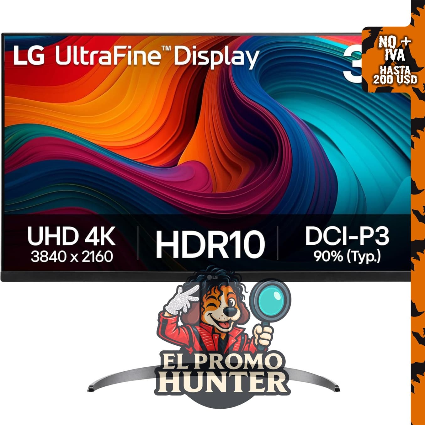 Monitor LG 32UR550K-B ultrafino 4K UHD de 32" (3840 x 2160), HDR10, 60Hz, HDMI, DisplayPort, soporte ajustable.