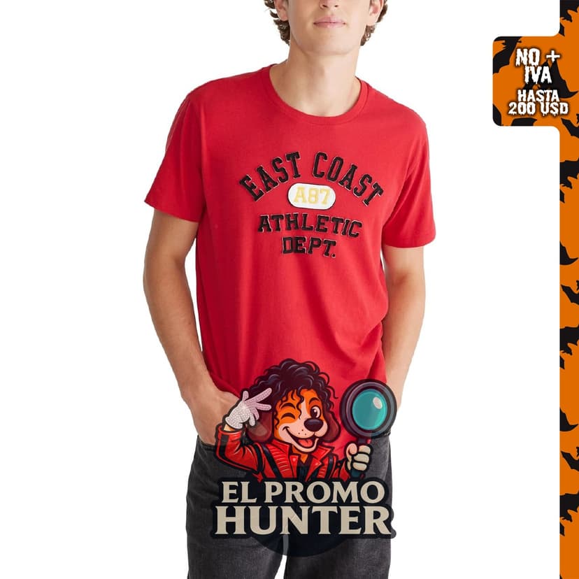 AEROPOSTALE Camiseta estampada del Departamento Atlético de la Costa Este para hombre.