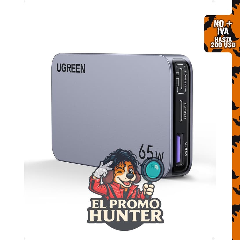 UGREEN Nexode Pro 65W GaN cargador de pared con 3 puertos USB C, compatible con dispositivos como iPhone 17/16/15, MacBook Air y Galaxy S25/S24.