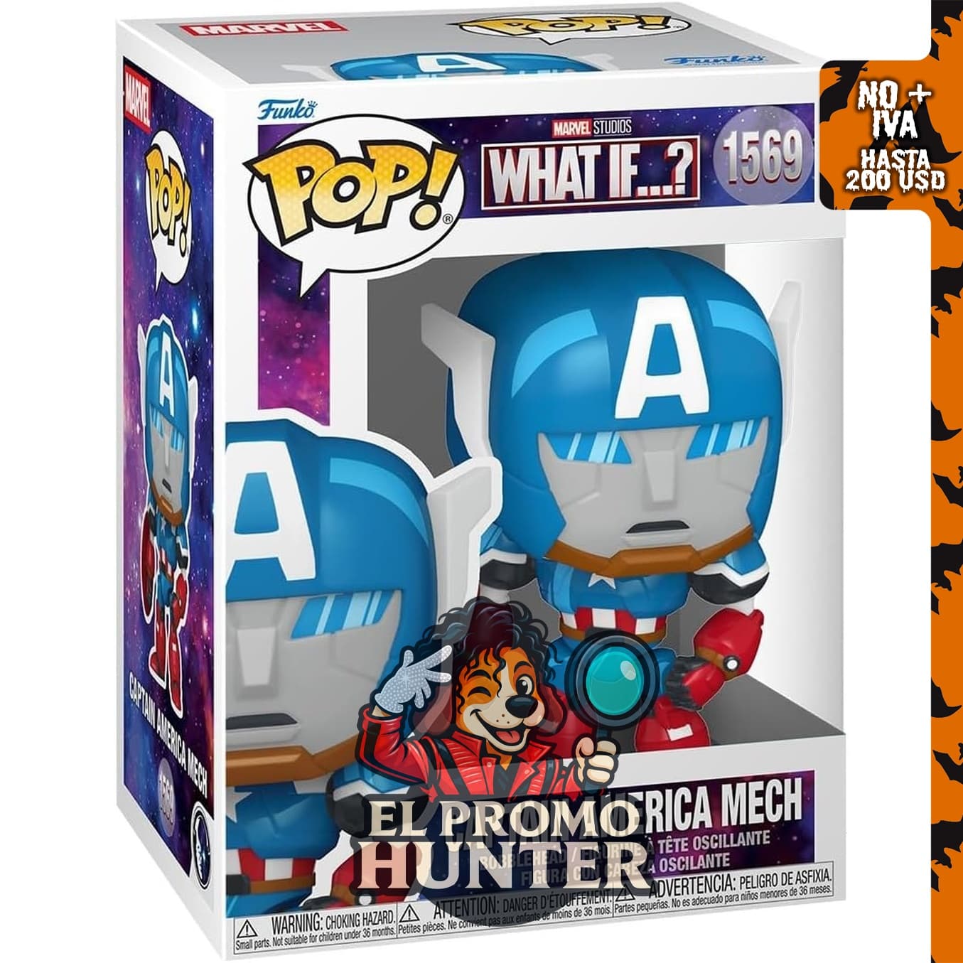 Funko Pop! Marvel: What If - Figura de vinilo del Capitán América Mech, coleccionable.