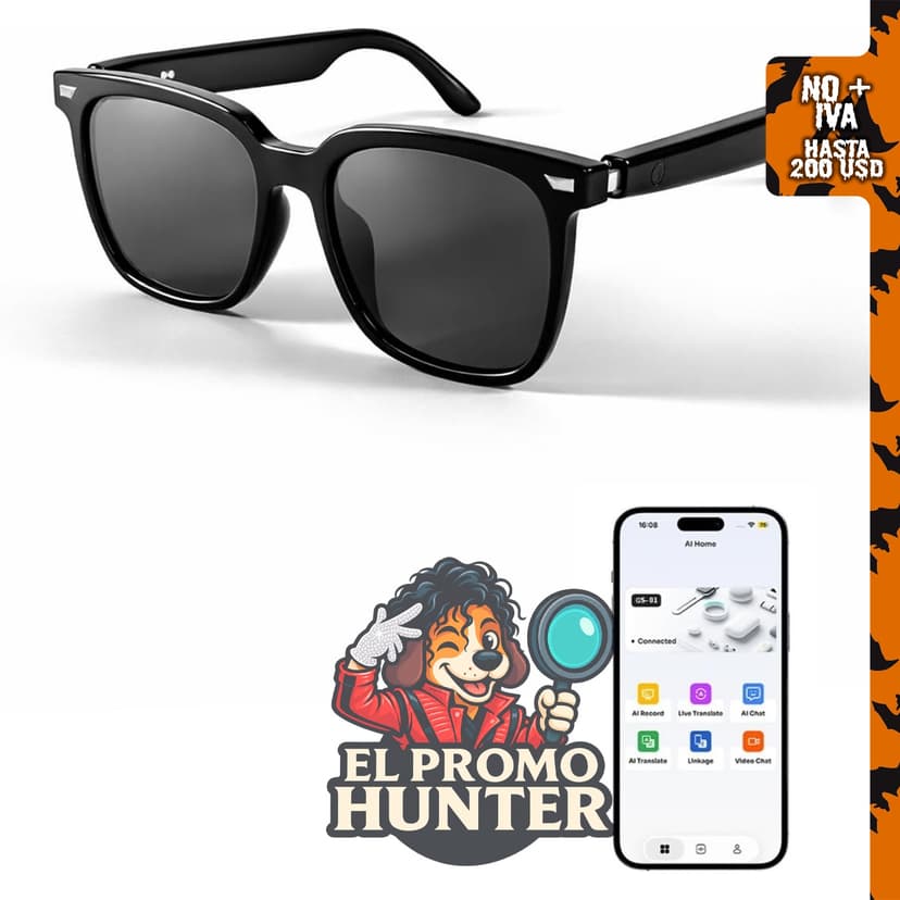 Lentes de sol inteligentes SIHUADON con Bluetooth y altavoz de oreja abierta, lentes UV400, asistente de IA.