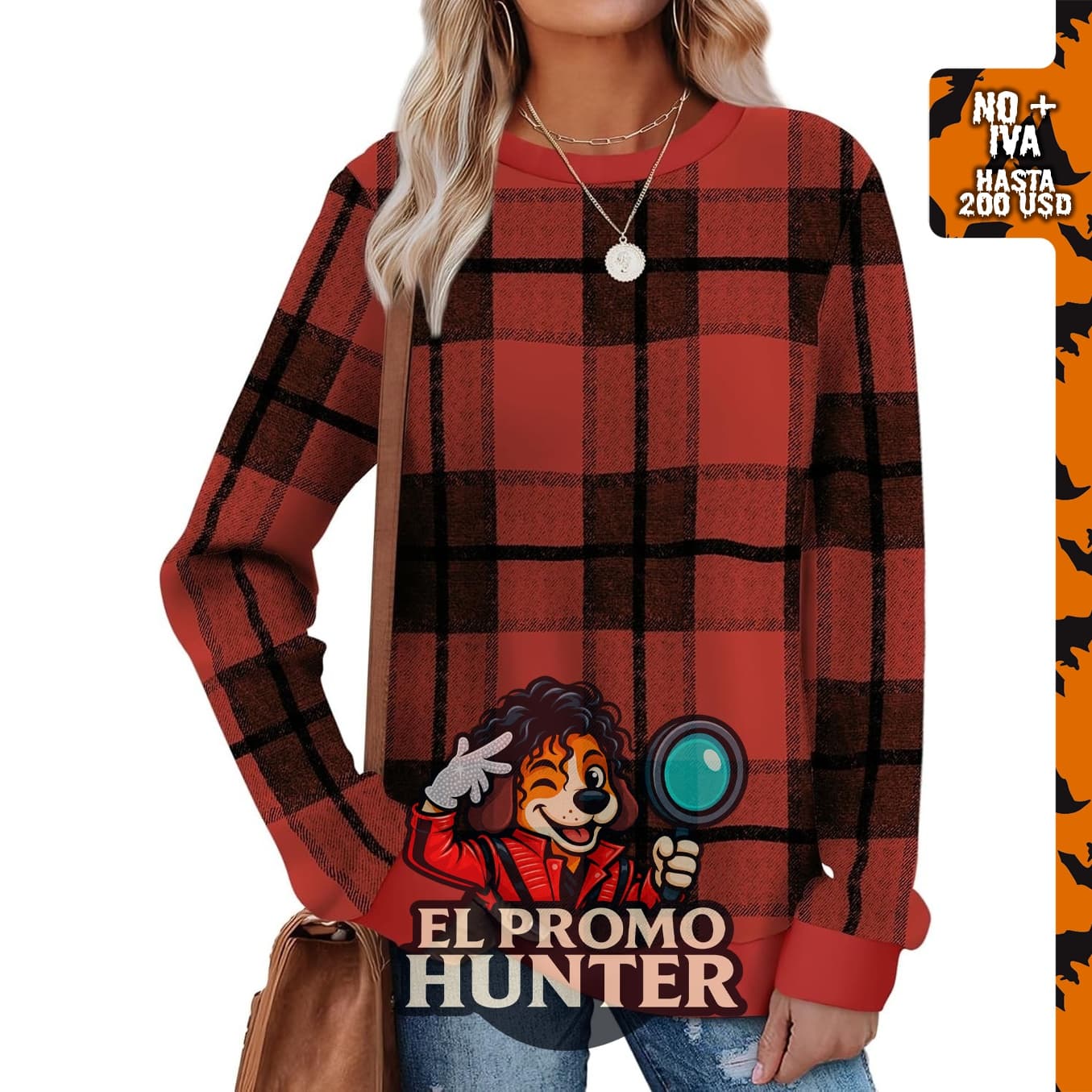 Sampeel camisa de manga larga para mujer, diseño de bloques de color, ajuste suelto y cuello redondo.