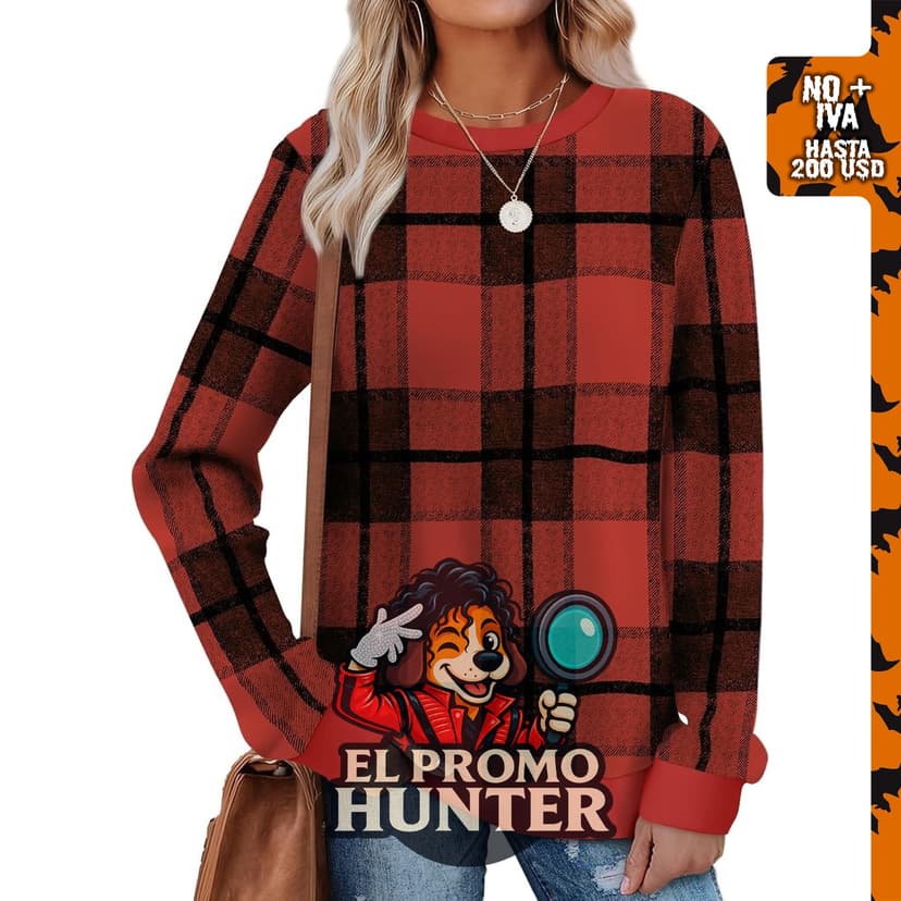 Sampeel camisa de manga larga para mujer, diseño de bloques de color, ajuste suelto y cuello redondo.