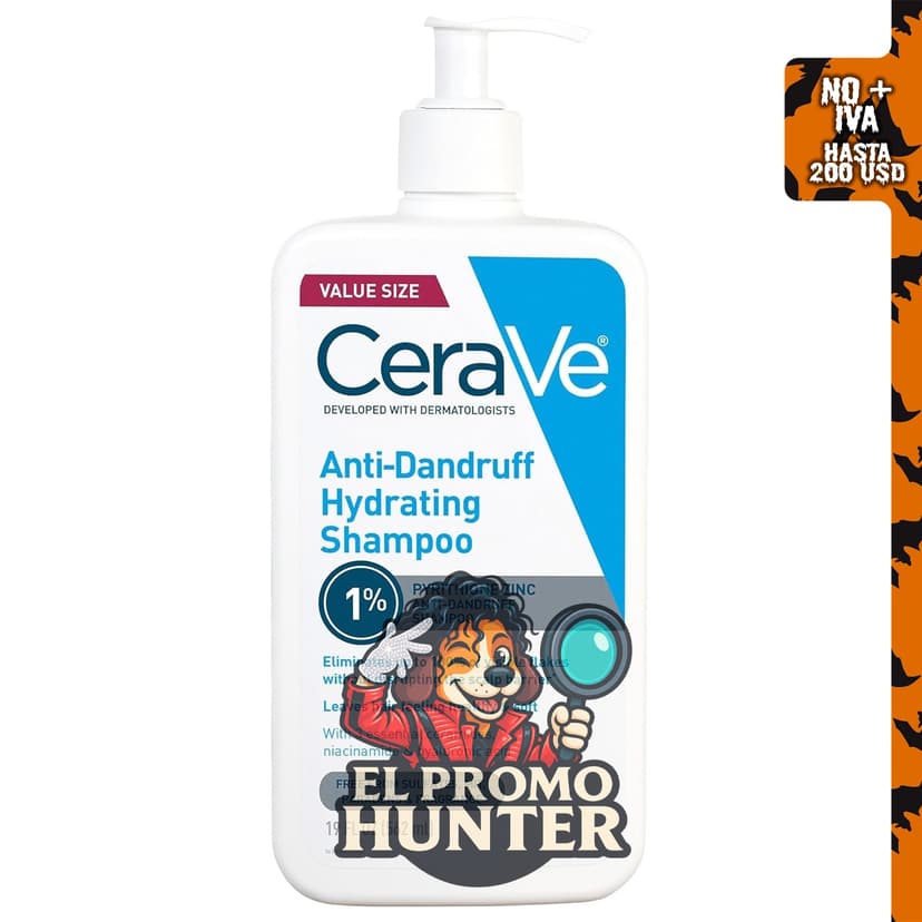 CeraVe Champú hidratante anticaspa, tratamiento para el cuero cabelludo.