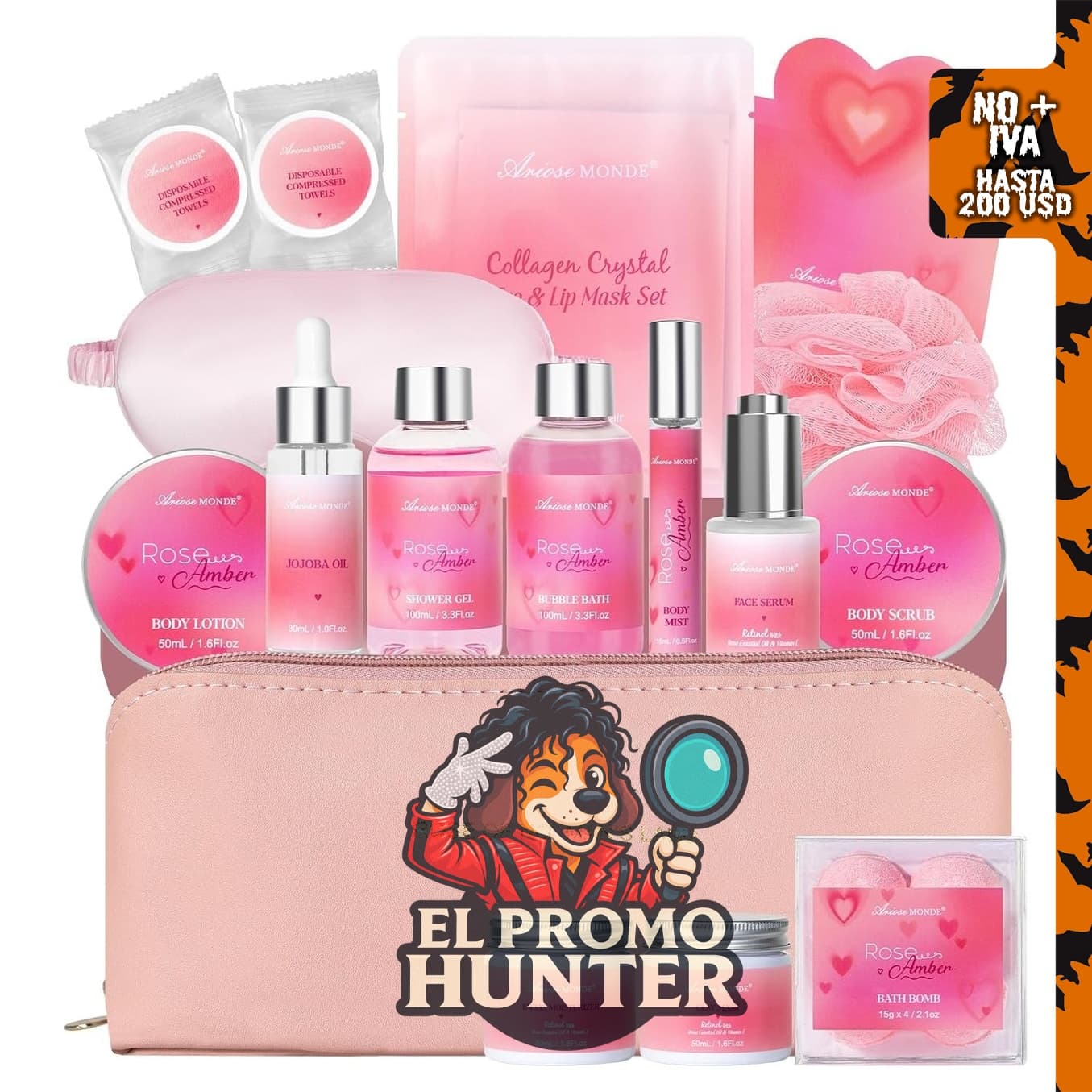 Juego de regalo de baño y cuidado de la piel para mujeres.