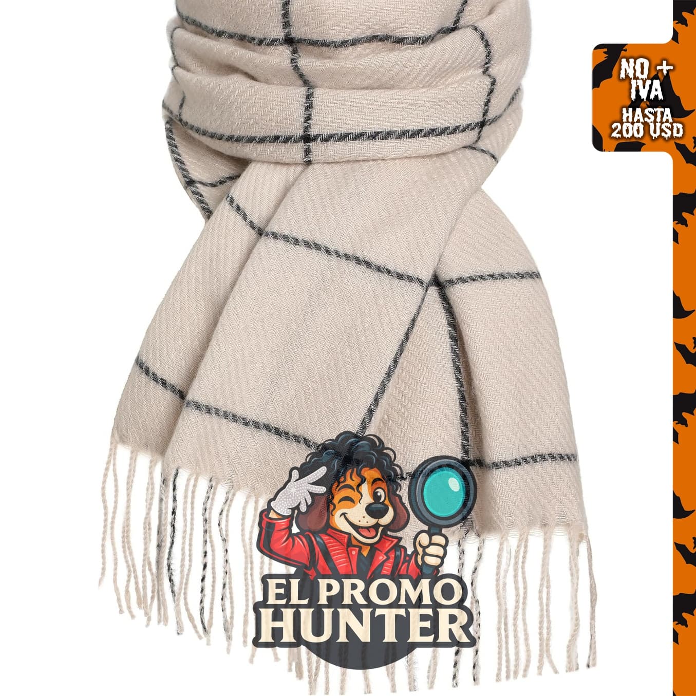 Bufanda de invierno para mujer, gran tamaño, a cuadros.