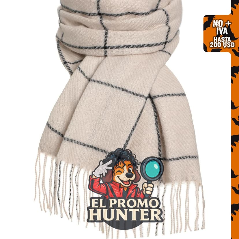 Bufanda de invierno para mujer, gran tamaño, a cuadros.