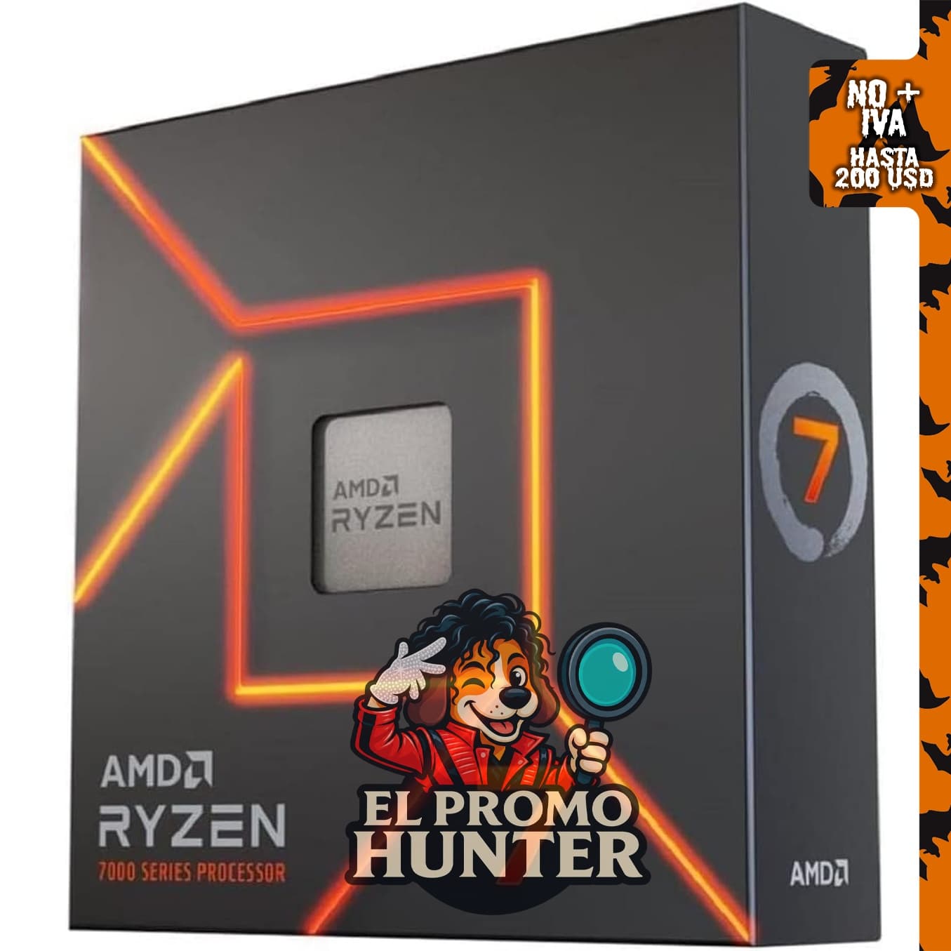 Procesador AMD Ryzen 7 7700X, 8 núcleos, 16 hilos, desbloqueado.