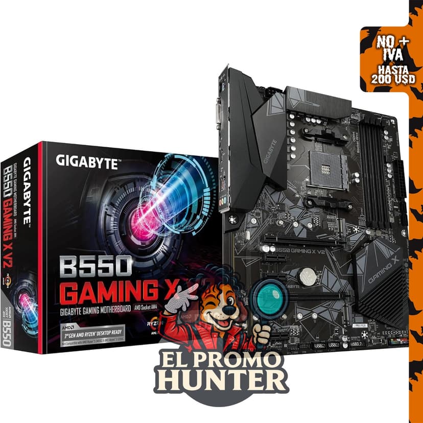 GIGABYTE Placa base B550 Gaming X V2 AMD AM4 ATX, compatible con procesadores Ryzen serie 5000/4000/3000, DDR4.
