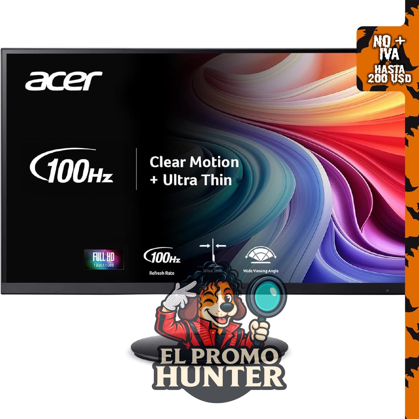 Acer SH322Q Hbih - Monitor de 31.5" (80 cm) Full HD (1920 x 1080) ultradelgado, compatible con FreeSync, hasta 100 Hz.