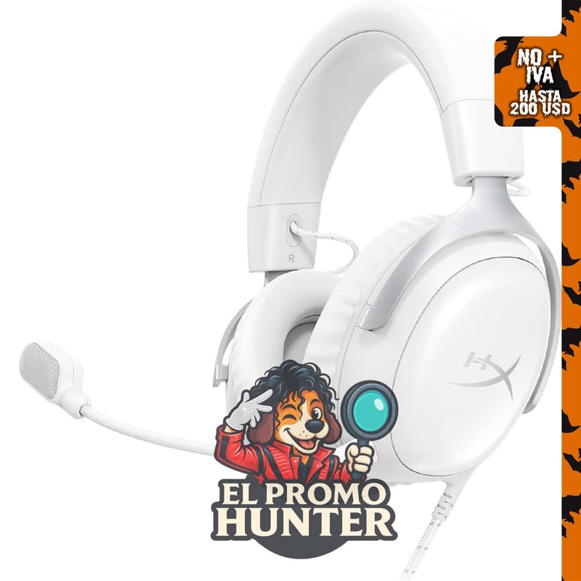 HyperX Cloud III – Auriculares gaming con cable, drivers angulados de 53 mm, micrófono ultra claro de 10 mm, USB-C, USB-A y 3.5 mm.