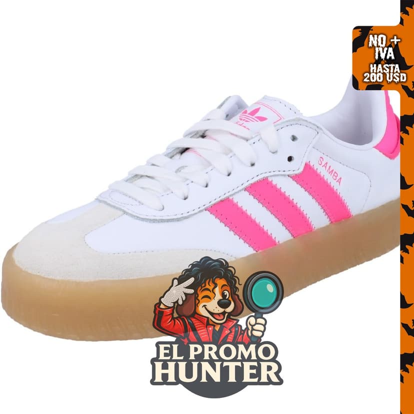 adidas Sambae - Zapatos para mujer, color blanco nube/blanco hueso/rosa claro, talla 7.