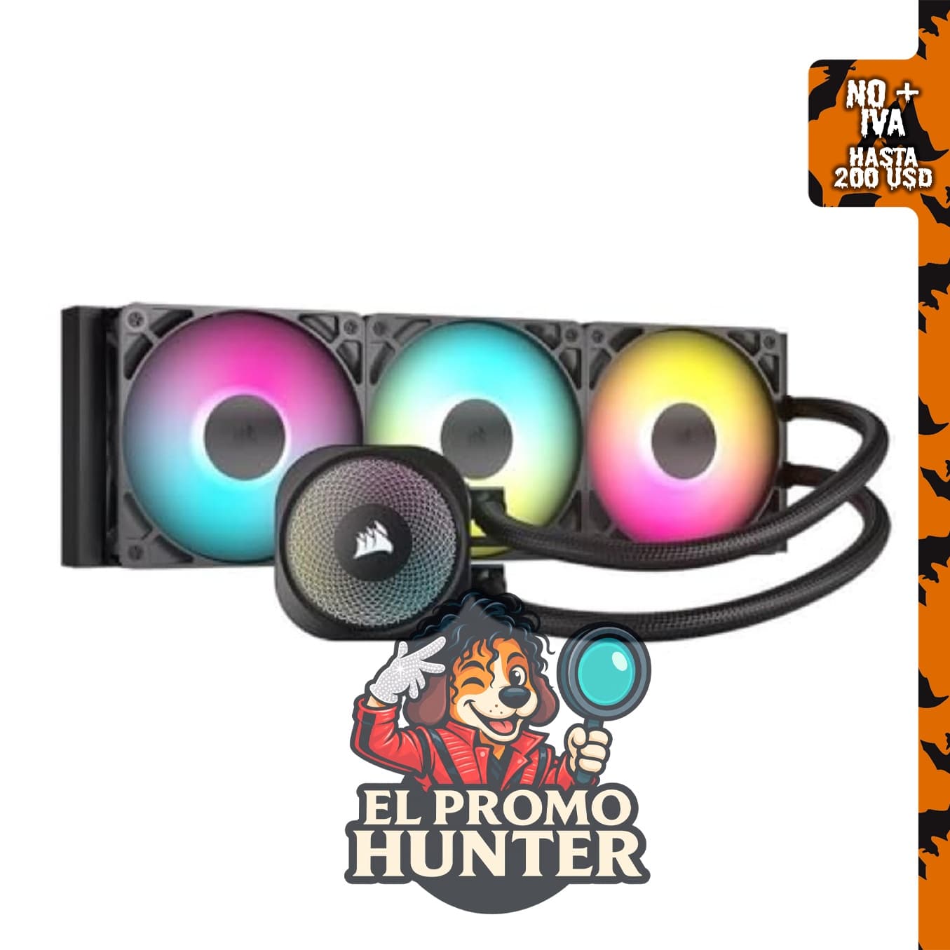 CORSAIR Nautilus 360 RS ARGB, enfriador líquido para CPU con bajo nivel de ruido.