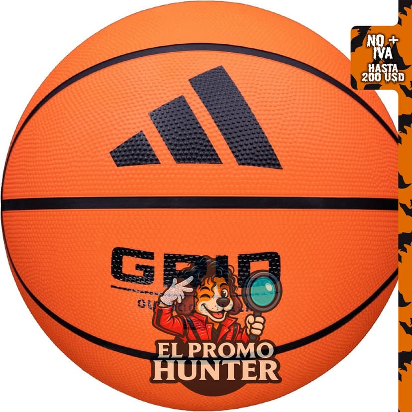 Baloncesto de goma recreativo adidas Cuadrícula, apto para exteriores e interiores.