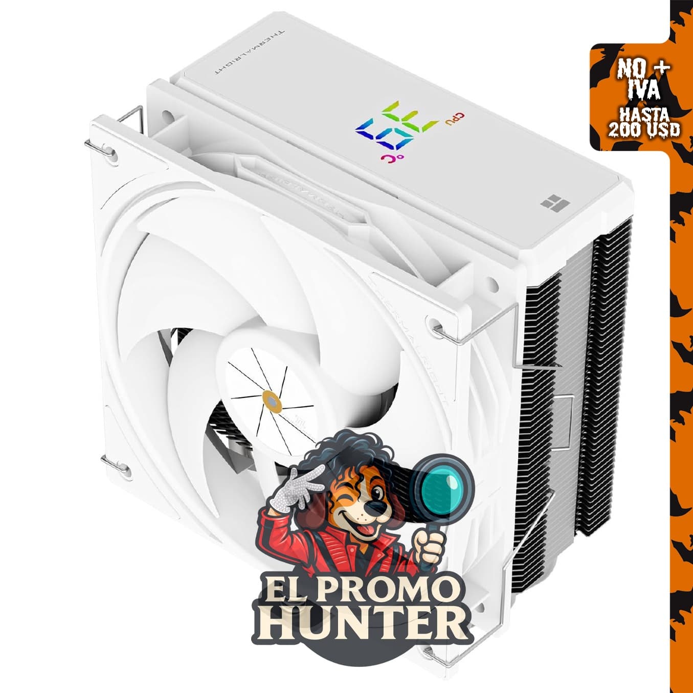 Thermalright Assassin X 120R, enfriador de CPU digital blanco, 5.945 in (15.1 cm) de alto, compatible con AM5 e Intel LGA1700/1851/1150/1151/1200.