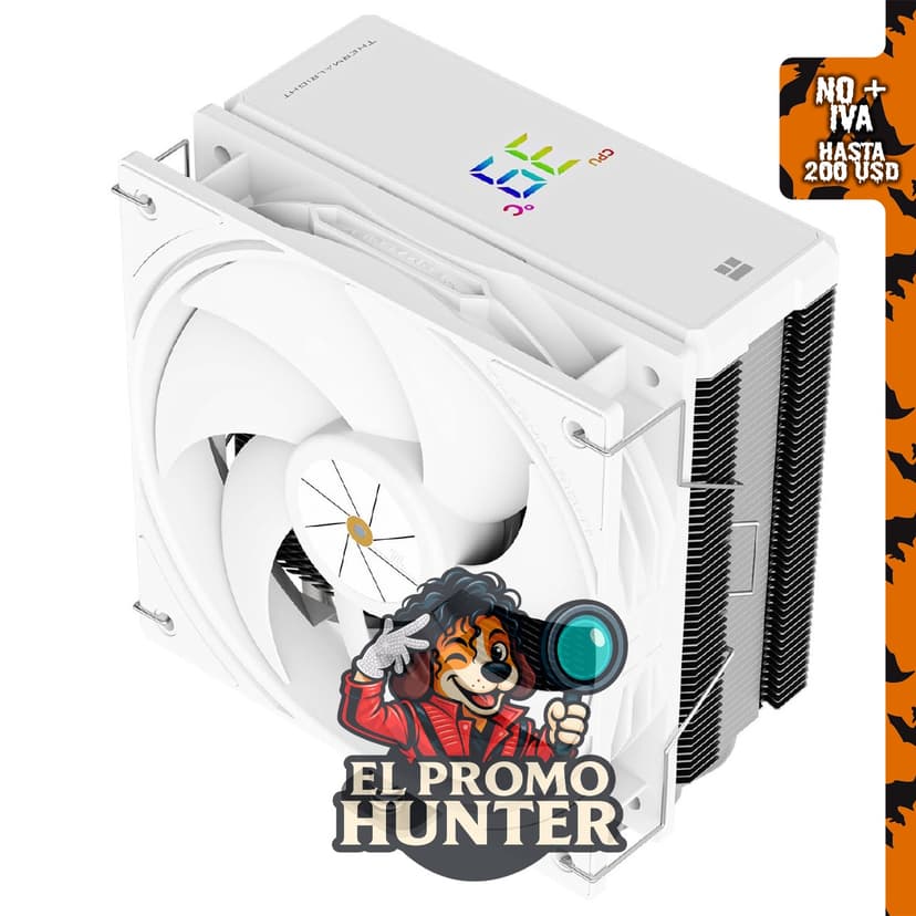 Thermalright Assassin X 120R, enfriador de CPU digital blanco, 5.945 in (15.1 cm) de alto, compatible con AM5 e Intel LGA1700/1851/1150/1151/1200.