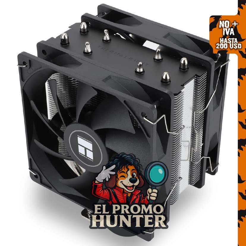 Thermalright Assassin X 120R SE Plus, enfriador de CPU con tubos de calor de 0.4 x 0.6 cm y velocidad de 1550 rpm.