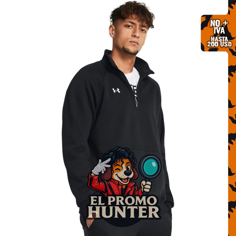 Sudadera Under Armour Rival Fleece Quarter Zip para hombre, fabricada en material de felpa.