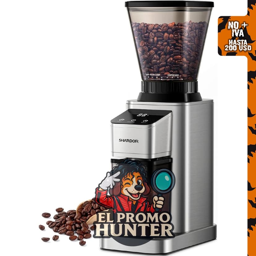 SHARDOR Molinillo de café profesional de muelas cónicas con 48 configuraciones de molienda.