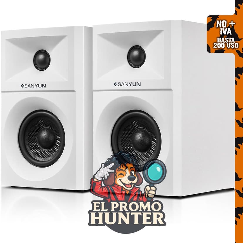 Sanyun SW203 4.0 Altavoces de computadora con woofer de fibra de carbono de 3" y tweeter de cúpula de seda de 20 mm.