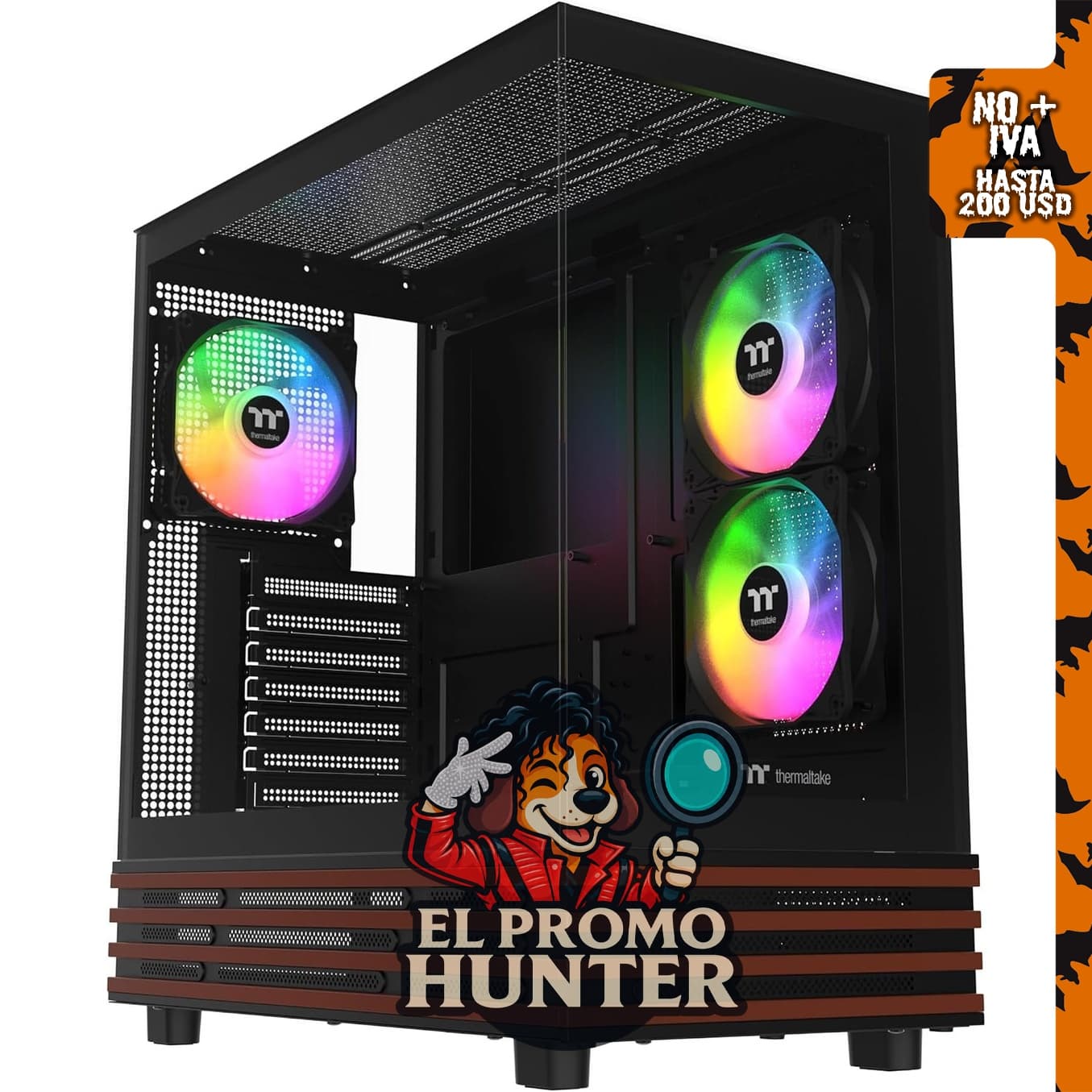 Thermaltake View 270 Plus WS ARGB, torre media con ventiladores Lite incluidos y soporte para radiadores.
