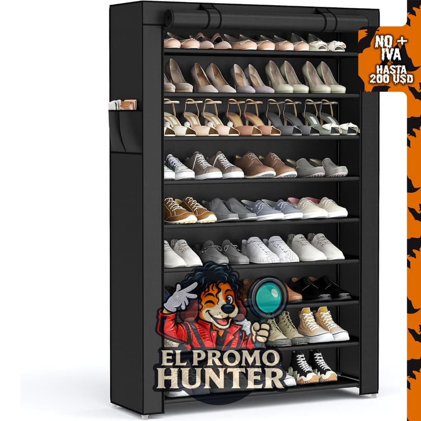 SONGMICS Estante para zapatos de 10 niveles con cubierta, capacidad para 40-50 pares.