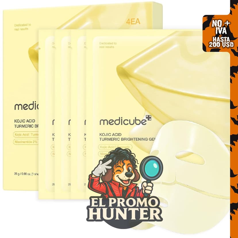 medicube Máscara de Gel Gelatinoso Dorado con Ácido Kójico y Cúrcuma, mascarilla facial nocturna.