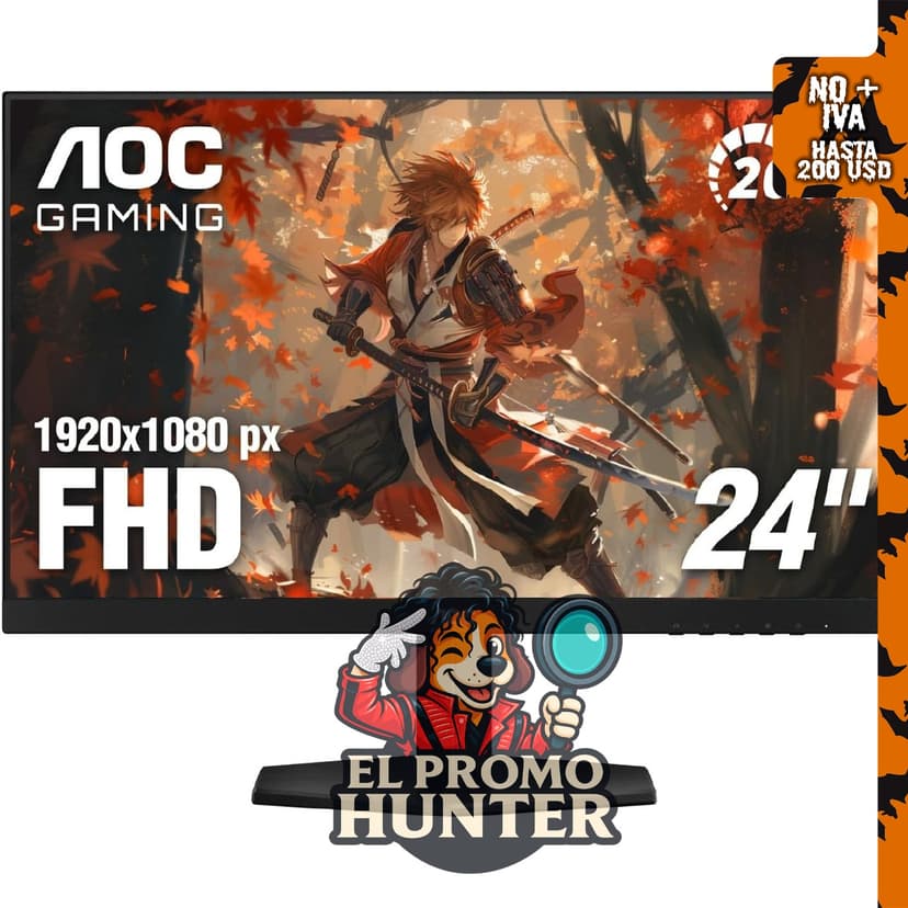 AOC 24G42HE Monitor de juegos de 24" (61 cm) Full HD 1920x1080, panel IPS, 200Hz, 1x HDMI 2.0, 1x Display Port.
